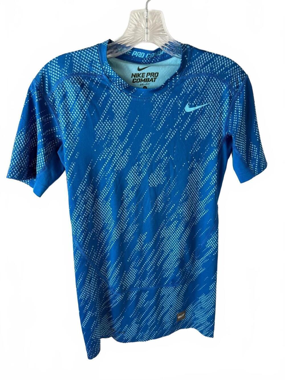 Nike Pro Combat Dri-FIT Compression Shirt Size S Blue